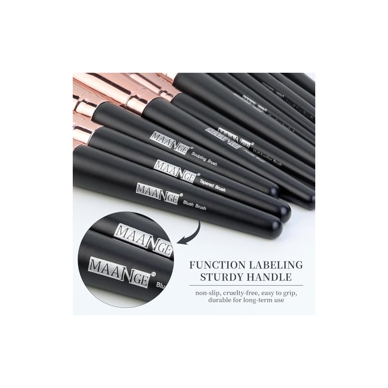 MAANGE 18 PCS Brochas Maquillaje Set de Brochas para Maquillaje