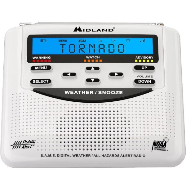 Midland WR-120 Emergency Weather Alert Radio with Alarm Clock -