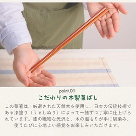 Tokusei Kougei Wooden Lacquered Chopsticks 11.2 inches 2-Piece Set | Simple and Easy-to-Use Length Chopsticks TAF-201 [Food Sanitation Act Compliant]