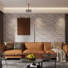 20PCS 3D Wall Panels Peel and Stick 3D Brick Wallpaper Peel and Stick Faux Stone Wall Panel Foam Brick Self-Adhesive Wallpaper(Rock,20pcs)