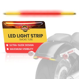 Radiantz Motorcycle Run Brake Turns Strip - Tail Light with Red Center, Amber Sequential Turn Signals, and Clear Tube - Self-Adhesive Mount for Motorcycle Lights and Turn Signals - 8.2 Inches