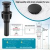 gotonovo 3 Hole Matte Black Bathroom Sink Faucet with Pop