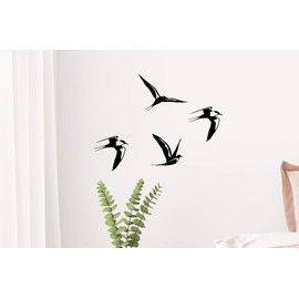Illumino Metal Wall Decoration Art River Tern Set of 4 for Home and Garden Bird Garden Decoration Living Wall Decoration