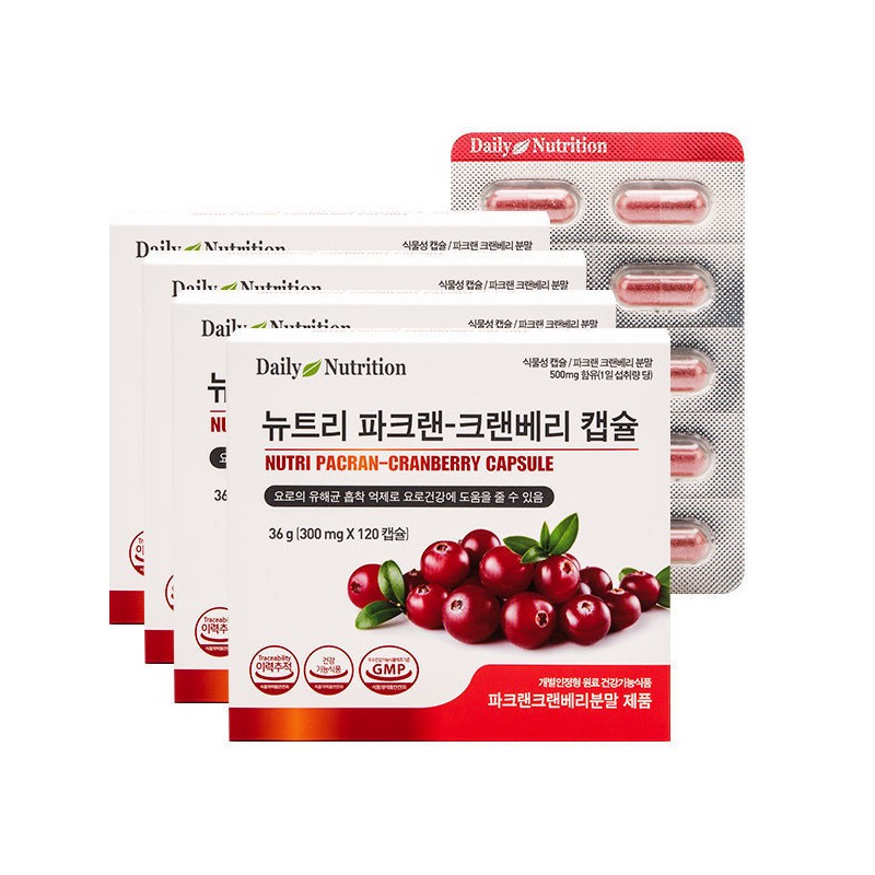 Daily Nutrition (120 capsules / (120캡슐X4박스) 뉴트리 파크랜 크랜베리 캡슐
