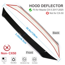 Birbenben Fit for Mazda CX-5 2017-2025 Accessories, Glossy Black Hood Bug Deflector Hood Bonnet Cover Trims Front Bumper Stone Guard Protection for CX 5 CX5 2018 2019 2020 2021 2022 2023 2024
