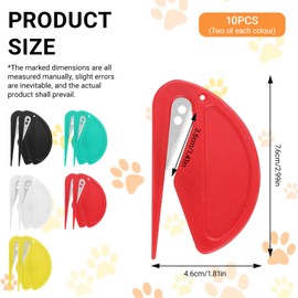 10Pcs Pet Knotting Comb, Pet Grooming Brush, Pet Dematting Comb for Tangled Hair Removal, Hair Knot Remover for Dogs and Cats, Pet Hair Cutter Open,Letter Opener, Pet Knotting Tool Shedding Brush