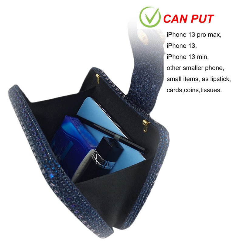 Bolso de noche único con diamantes de imitación brillantes para