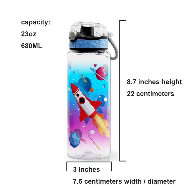 Home Tune 23oz Kids Water Bottle for School Boys, BPA