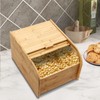 DYNAMI Bamboo Rice Storage Container,33Lbs Wooden Cereal Containers Storage Rice
