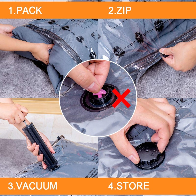 12 Pack Vacuum Storage Bags (3 Jumbo, 3 Large, 3