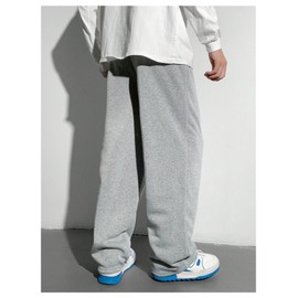 RoseSeek Boy's Baggy Pants Letter Elastic High Waisted Wide Leg Sweatpants Athletic Track Pants Joggers Grey 11Y