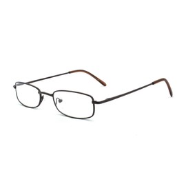 EYE ZOOM Classic Readers Rectangular Metal Reading Glasses for Men and Women, Brown, +2.75 Strength