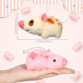 Chalyna Paquete de 12 Lindos Juguetes de Animales de Peluche Adorno de Peluche de 4 Pulgadas Mini Llavero de Muñeco de Peluche Colgante de Bolso de Ma