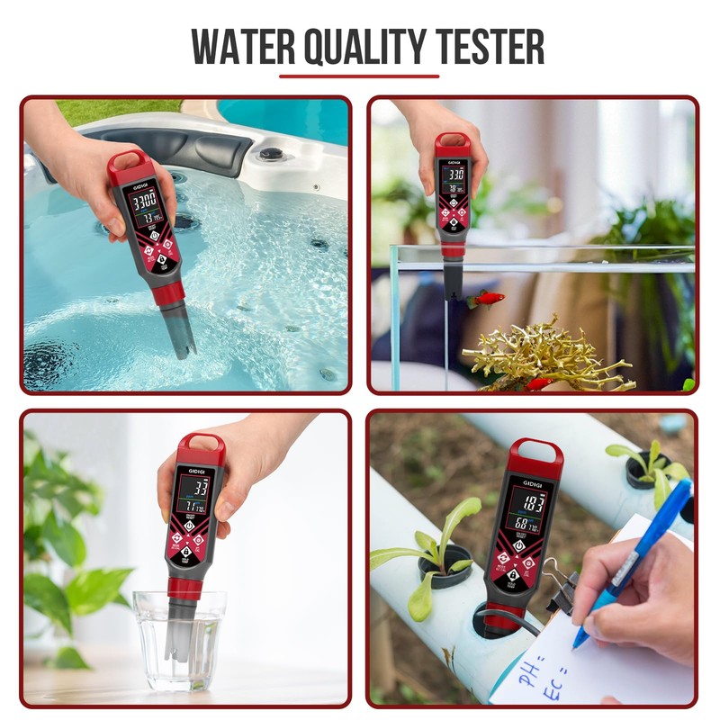 GIDIGI Digital Pool Salt Tester & pH Meter Water Quality