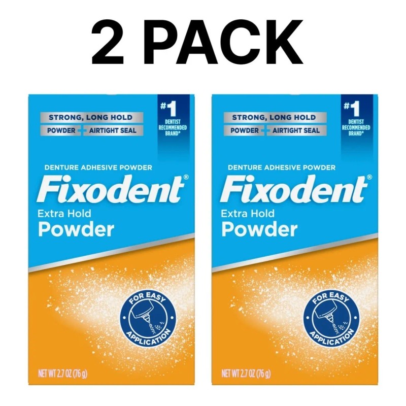 2-pack Fixodent Extra Fijación En Polvo 76 Gr 2.7 Oz