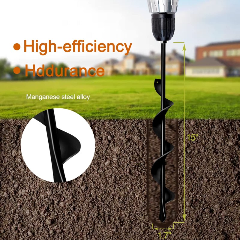 LONGRUN Garden Spiral Hole Drill Planter, Auger Drill Bit for