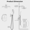 Shower Faucet Set With 8" Shower Head And Handheld Black