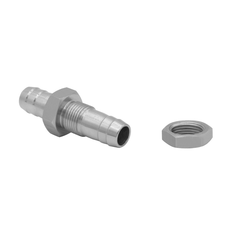 Fitvell Stainless Steel 1/4" Hose Barb Bulkhead Fitting Thru-Bulk Bulkhead