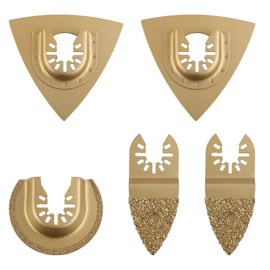 5pcs Carbide Oscillating Tool Blades, Universal Carbide Oscillating Blades Carbide Multi Tool Grout Blades Oscillating Carbide Rasp Oscillating Tool Accessories Fits for DREMEL DOBTTER EINHELL