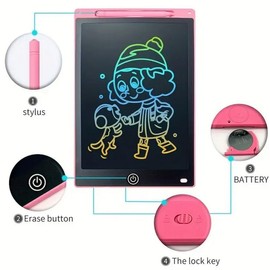 Kids' 21.59cm LCD Doodle Board with Stylus (Pink)