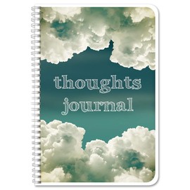 BookFactory Thoughts Journal/Thought Diary/Log Book, 100 Pages - 6" x 9", Durable Thick Translucent Cover, Wire-O Binding (JOU-100-69CW-PP-(Thoughts)-DX)