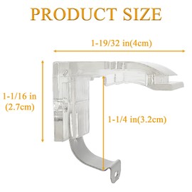 Rhixidenc 4 PCS Mounting Bracket with Metal Clip, Hidden Mounting Bracket Clips for 1" (25mm) PVC Cordless Honeycomb & Pleated Shades Cordless Blinds Headrail Holder Clip (4)
