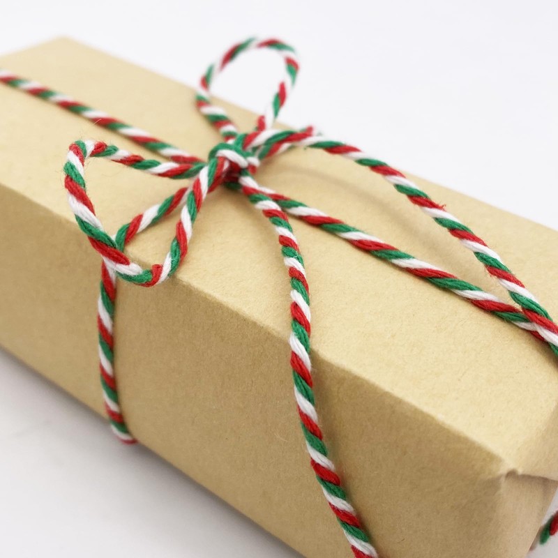 Christmas Twine String Green Red and White Baker String, 2mm,100m,