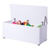 Basicwise Wooden Storage Organizing Toy Box, White