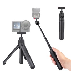 Walking Way 40cm/15.75" Selfie Stick Tripod for DJI Osmo Action 6/Nano, Magnetic Quick Release Extension Pole, Mini 2-in-1 Portable Handheld Grip with 360° Ball Head, Accessory for Travel Vlog