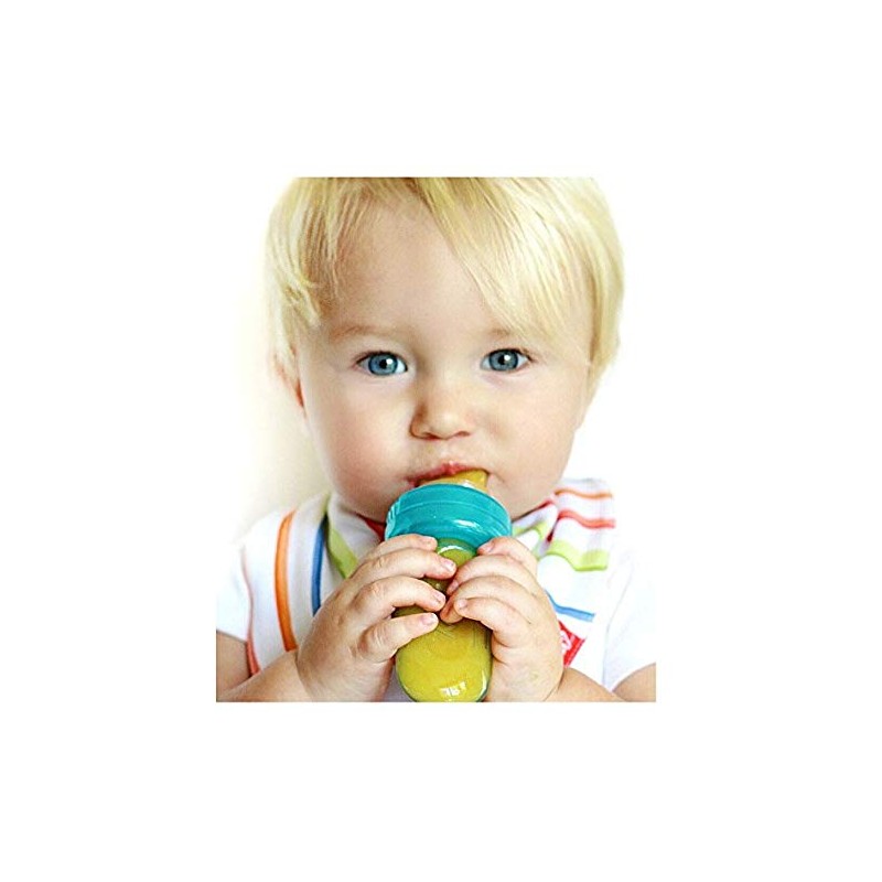 Nuby EZ Squee-Z Silicone Self Feeding Baby Food Dispenser (Blue)
