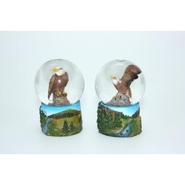 Cornelißen Glitter Ball Bald Eagle Animal Snow Miniature Shaker Glass Ball