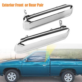 Exterior Outside Door Handle Metal Chrome Front Rear Left Right Driver Passenger Side Replacement for Nissan D21 Pathfinder Pickup 1986-1994