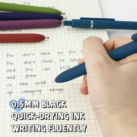 Bolgrafos de gel, 10 bolgrafos de tinta negra de 0.020 in, bolgrafos de escritura suave con agarre de silicona, bolgrafos retrctiles de alta gama con 