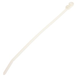 Panduit PLC3S-S10-C Pan-Ty Clamp Tie, Nylon 6.6, Standard Cross Section, Plenum-Rated, Curved Tip, #10 Screw Size, 50lbs Min Tensile Strength, 3" Max Bundle Diameter, 0.2" Nominal Hole Diameter, .047" Thickness, 0.19" Width, 12" Length (Pack of 100)