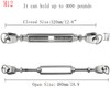 316 Stainless Steel Jaw and Jaw Open-Body Turnbuckle, 1/2" (12mm)