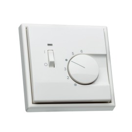 Halmburger Room Thermostat RTR-7013rg Including Jung LS 990 Frame LS981WW Alpine White and Cover, Opener with Switch On/Off for Actuators 230 V Closed without Power