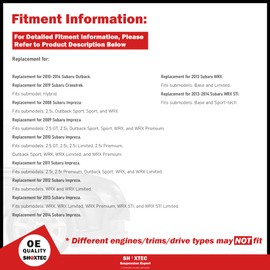 SHOXTEC Rear Wheel Bearing Hub Assembly Replacement for 2010-2014 Subaru Outback 2019 Subaru Crosstrek 2008-2014 Subaru Impreza Replacement for 2013-2014 Subaru WRX STI Repl. no 512401