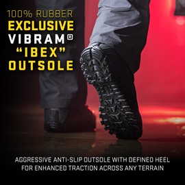 Belleville Khyber TR960Z WP Side-Zip Tactical Boot - Waterproof Side Zip Work Boots - Shock-Absorbent Design - Vibram Traction Footwear - Lace-to-Toe Lacing System - Black - 10.5