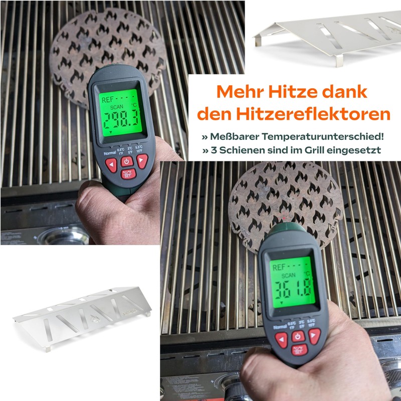 Grillrost.com Das Original Heat Reflectors for Rösle Videro Series -