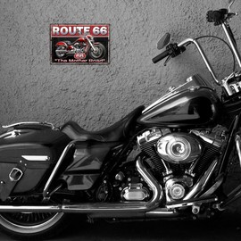 WADORN Motorcycle Metal Tin Sign for Men Room Decor, Motorbike Retro Poster Motorcross Gifts Vintage Route 66 Tin Sign Dirt Bike Wall Decor for Motorcycle Lovers Man Cave Garage Bars 7.87x11.81 Inch