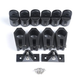 MX Boat Bimini Top 7/8 Inch Hardware Include 4 Pcs Boat Jaw Slide,6 Pcs Eye End Caps,2 Pcs Deck Hinge,Marine 3 Bow Bimini Top Nylon Fittings with Eye Pad