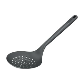 Zyliss E980232 Skimmer, Sustainable Wheatstraw/Nylon, Cooking Spoon with Holes for Skimming/Draining, Non Stick, Heat Resistant Silicone Head, Beluga Grey, 13.2" X 4.8", Dishwasher Safe