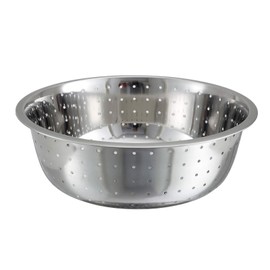 Winco Stainless Steel Chinese Colander with 5mm Holes, 15-Inch Diameter