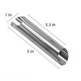 WHTCHSU Cannoli Tubes, 5 inch Large Stainless Steel Cannoli Forms Non-stick cream horn Danish Pastry Molds for Croissant Shell Cream Roll Pack of 6