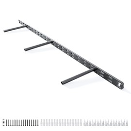 1pc Floating Shelf Bracket Heavy Duty,Decorative Floating Shelf Hardware Hidden Black Metal Fireplace Mantel Brackets (34"X6"X1.0" Without Tools)