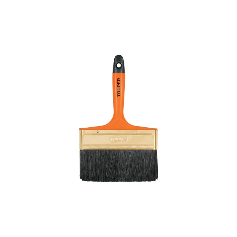 Truper BRT-6, Brocha de cerdas naturales, mango de plástico, 6"