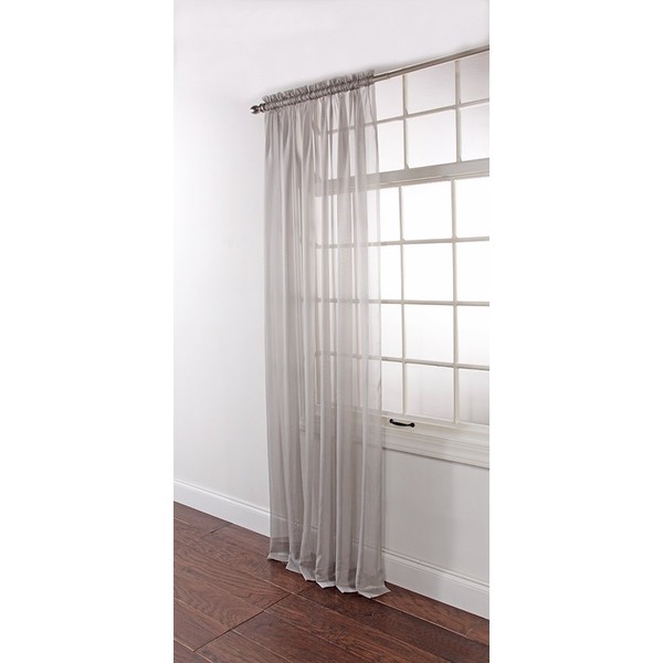 Stylemaster Lucky Stripe Voile Panel, 60-Inch by 63-Inch, Silver