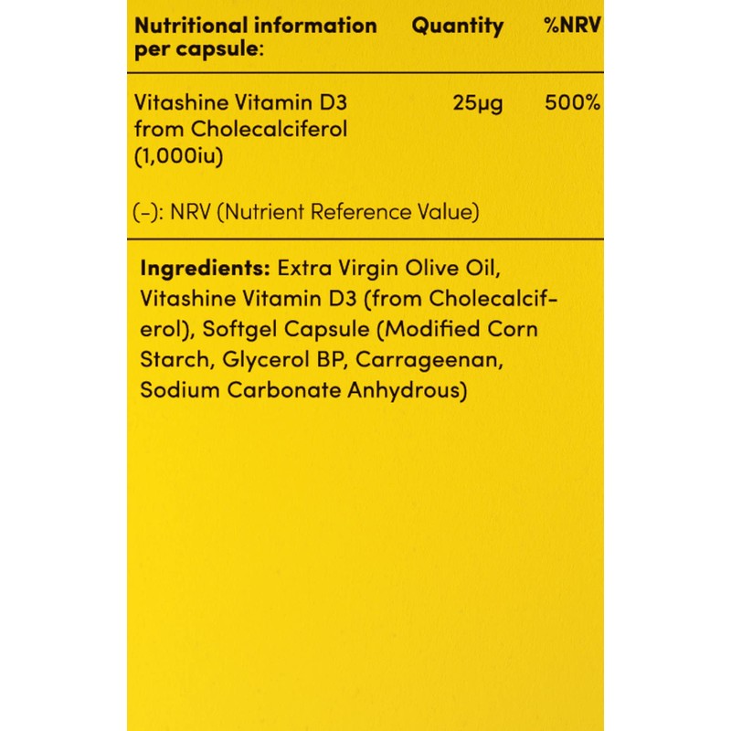 Vitl Vitamin D3 Supplement - 60 Vegan Softgel Capsules -