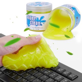 Gel de Limpieza para Detalles de Coche, Limpiador de polvo universal para PC, Limpiador de Interior de Coche del Coche, eliminación de Polvo, Gel de ventilación, Limpiador de Teclado para portátil (amarillo, 200g)
