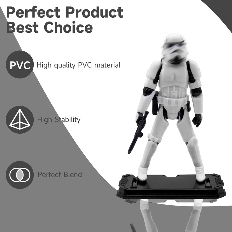 NC EBCO 30 Pieces Action Figure Display Stands Black Doll